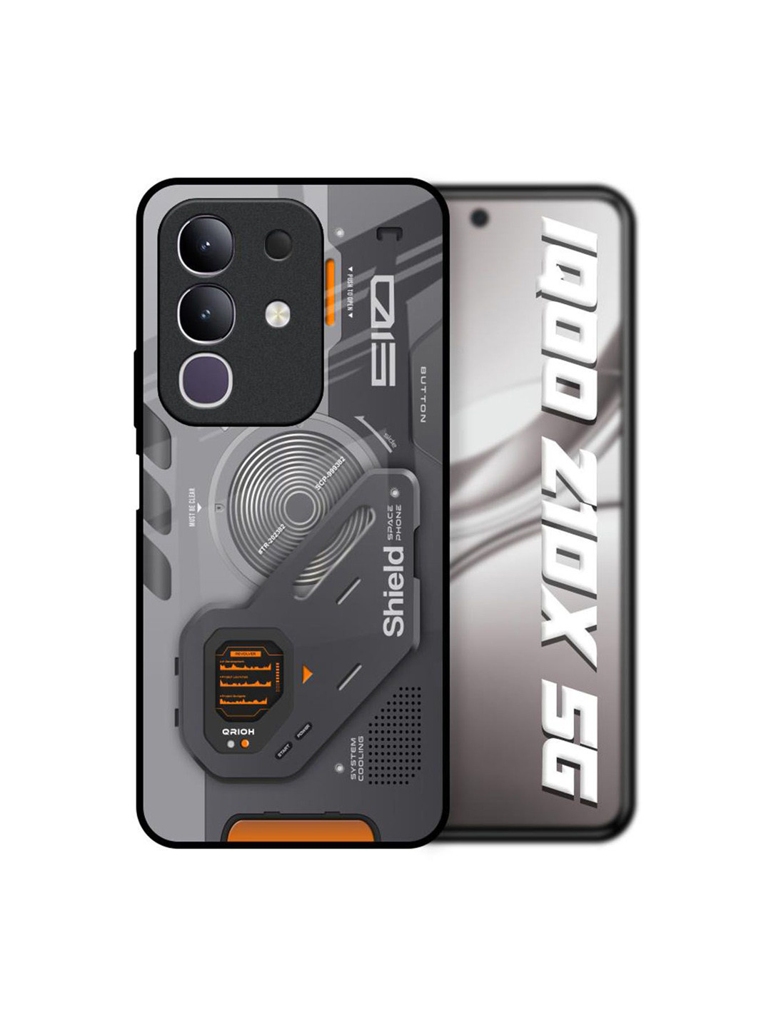 QRIOH Unisex IQOO Z10x 5G Abstract Tech Lifestyle Shockproof Glass Back Case