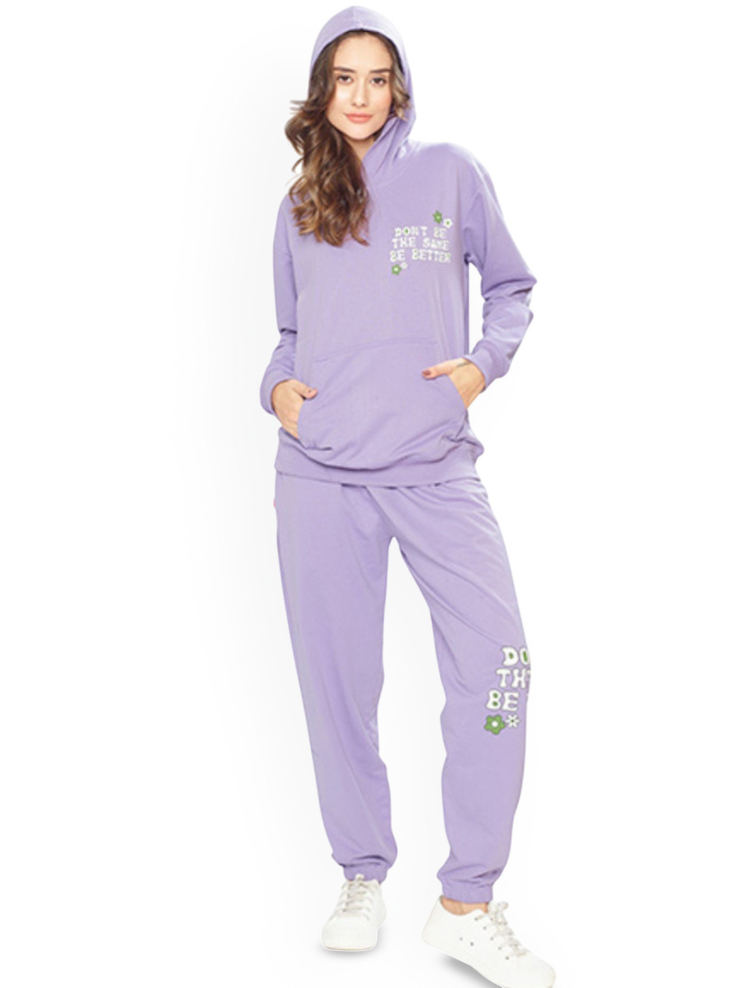 WEET Printed Cotton Hoodie with Joggers