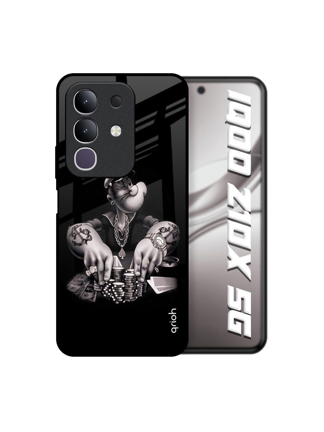 QRIOH Unisex IQOO Z10x 5G Quirky Gambling Problem Shockproof Glass Back Case