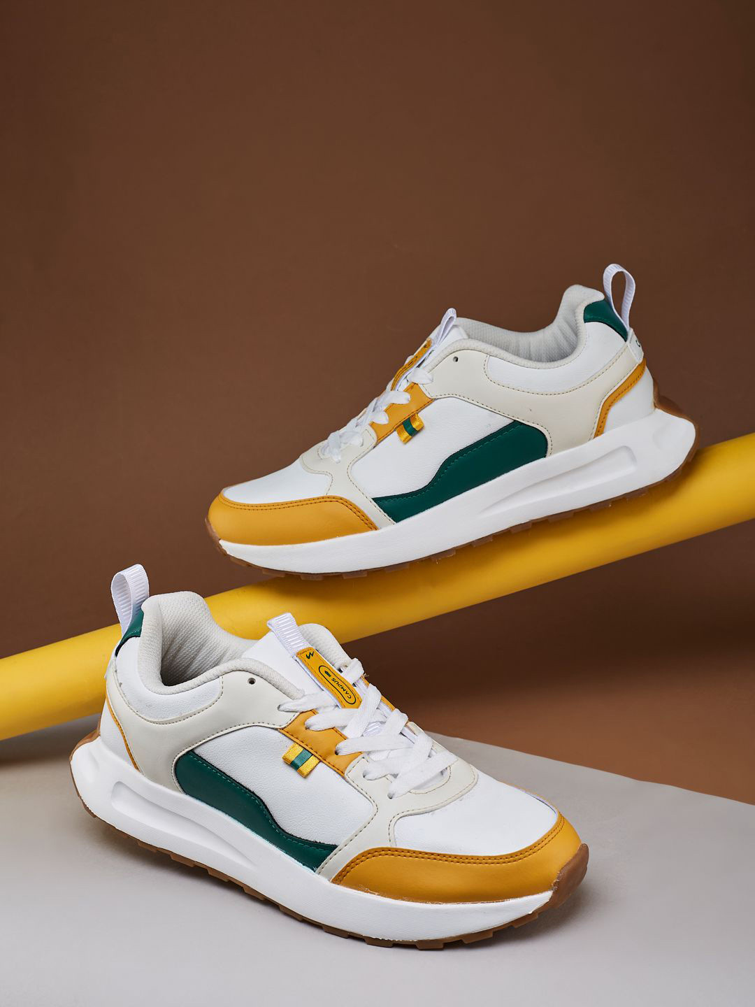 Campus PASSO Men Colourblocked Round Toe Lace-Up Sneakers