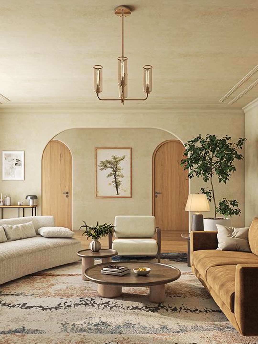 ASTERLANE Cream & Rust Abstract Carpet