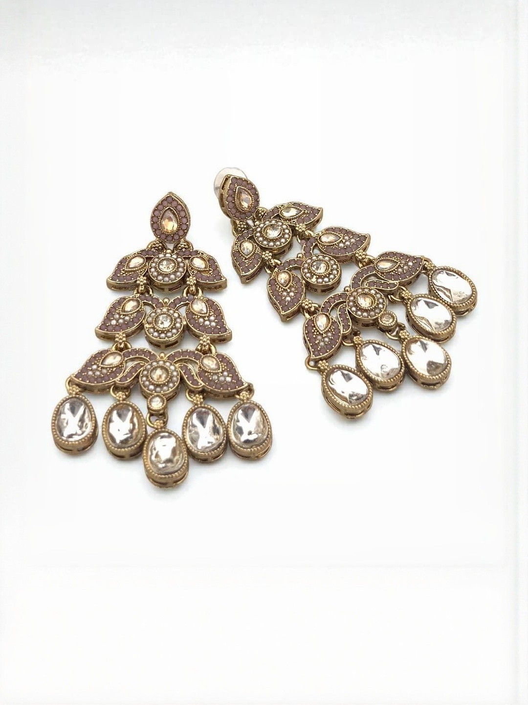BFC - BUY FOR C Gold-Plated Kundan & Stone Studded Chandbalis Earrings