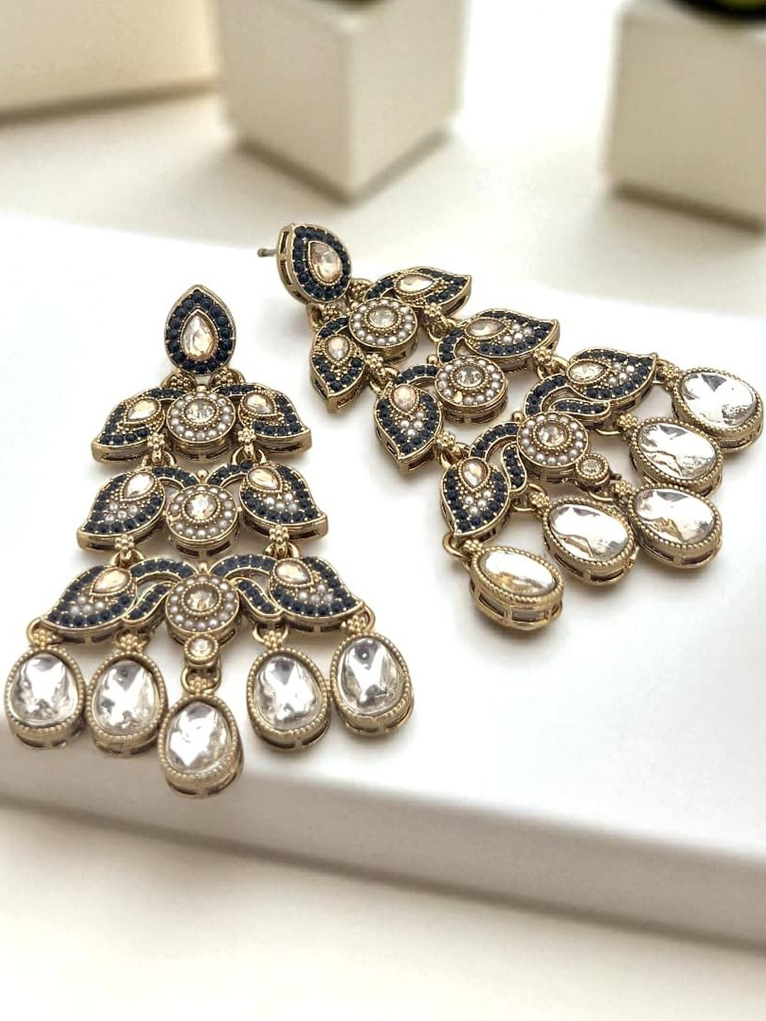 BFC - BUY FOR CHANGE  Women Alloy Gold With Artificial Beads Chandbalis Earrings