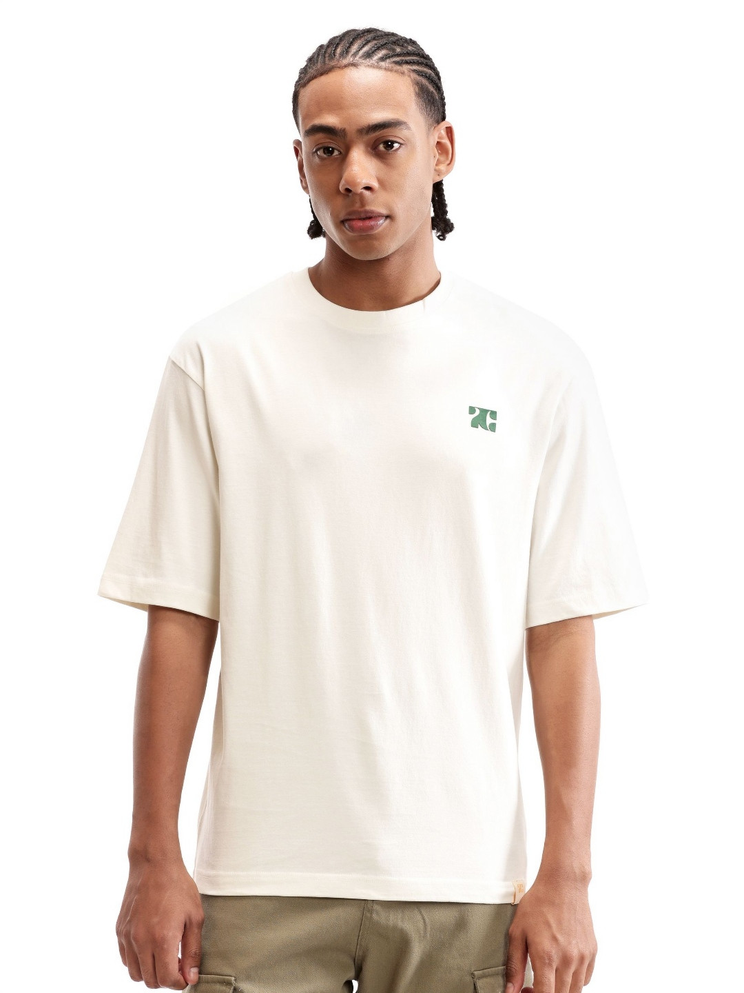 7 Cavalry Men Brand Logo Printed Round Neck Cotton T-shirt