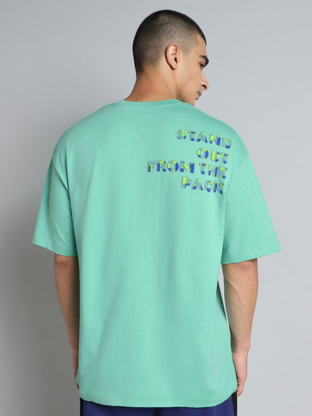 CULT Men Green Cult Graphic Oversized Fit T-shirt