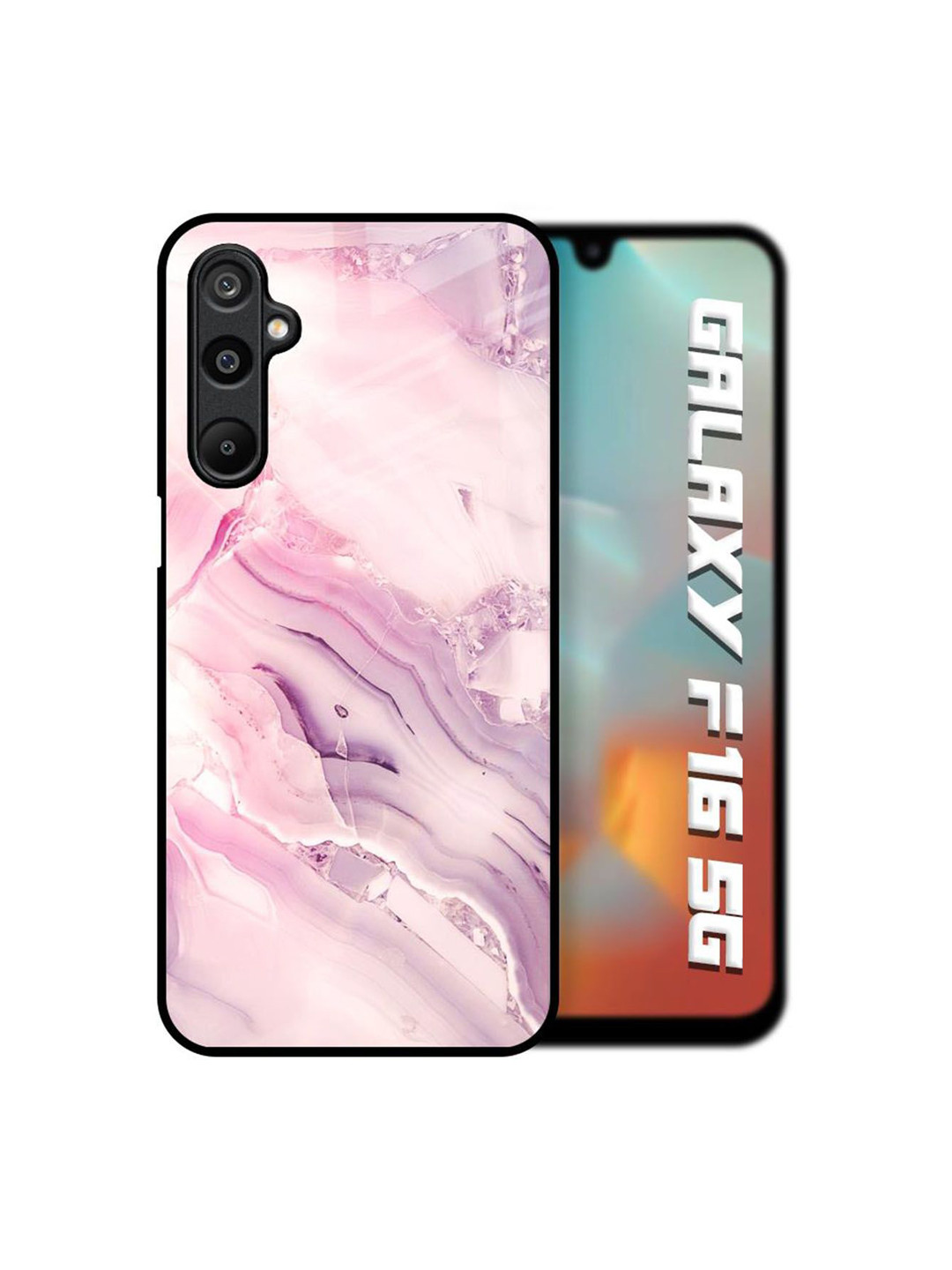 QRIOH Unisex Samsung Galaxy F16 5G Abstract Diamond Pink Gradient Shockproof Back Case