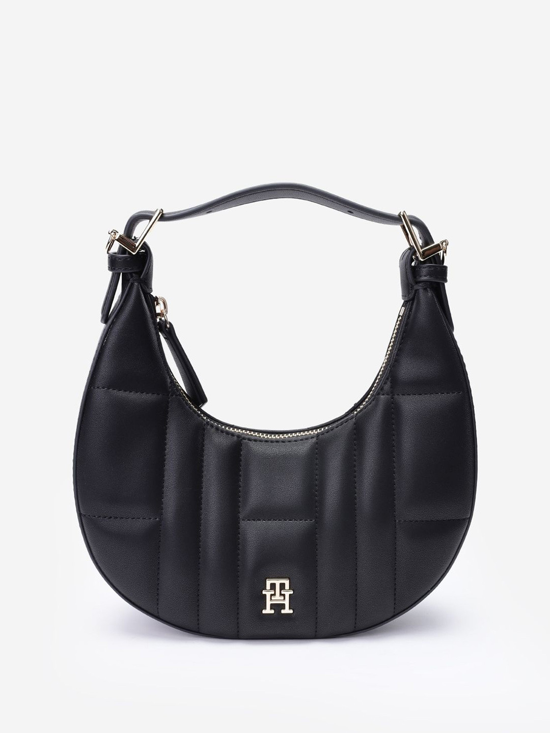 Tommy Hilfiger Women Solid Half Moon Quilted Sling Bag