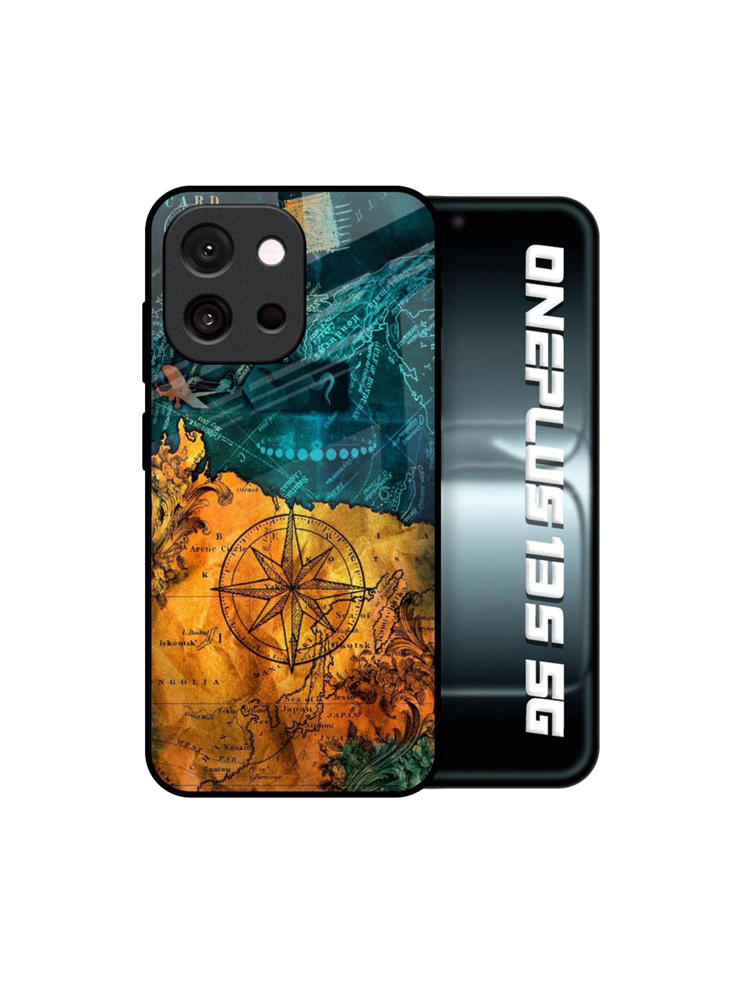 QRIOH Unisex OnePlus 13s 5G Quirky Architecture Map Shockproof Real Glass Back Case