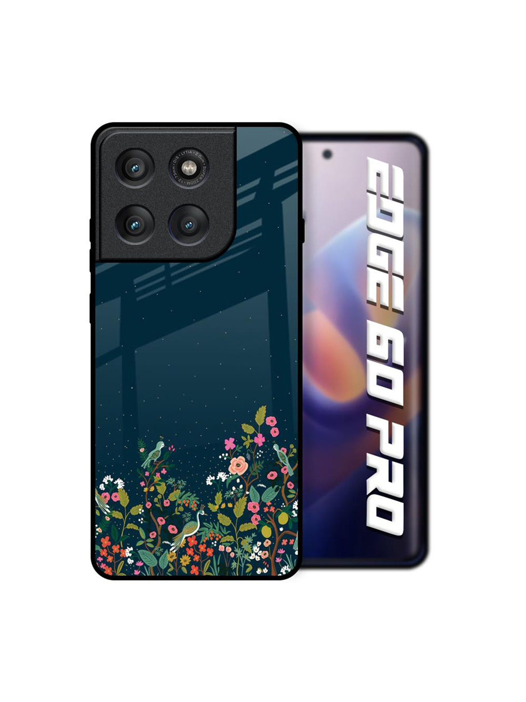 QRIOH Unisex Motorola Edge 60 Pro Floral Small Garden Shockproof Glass Back Case
