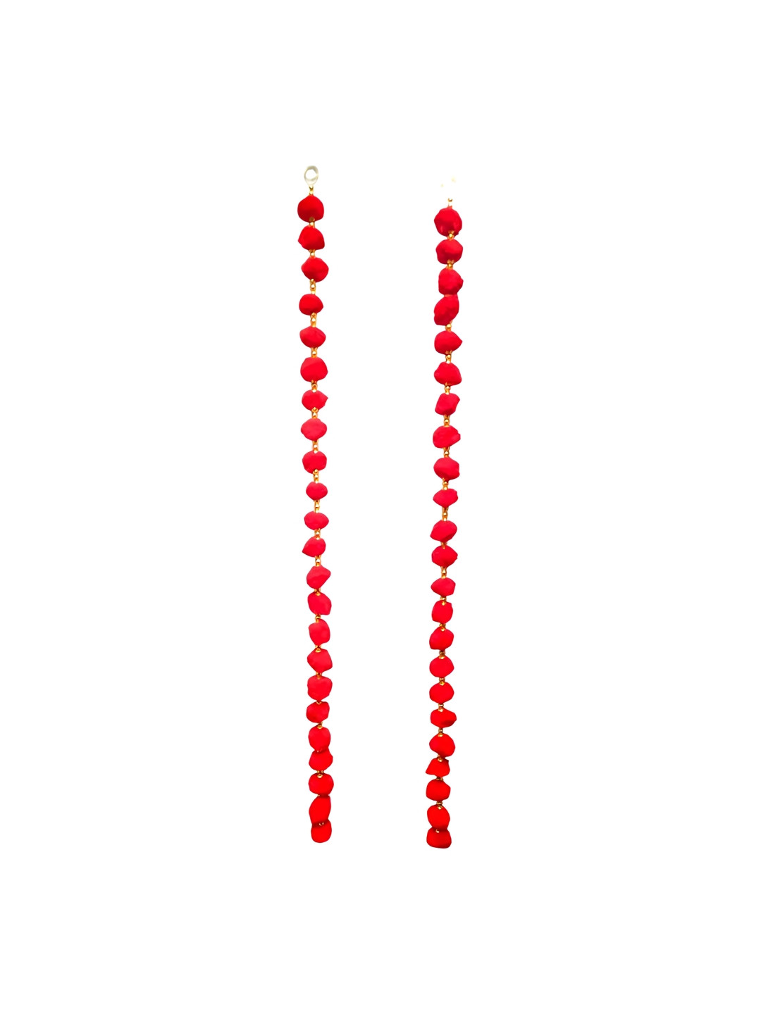 PUFFSMART Pack Of 2 Red Pom-Pom Decorative Beaded HangingTorans