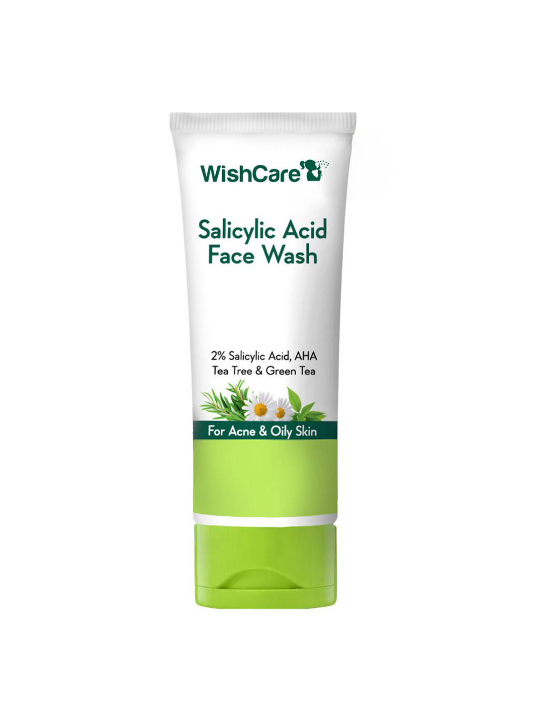 WishCare 2% Salicylic Acid Face Wash with AHA & Green Tea for Acne & Oily Skin - 100ml