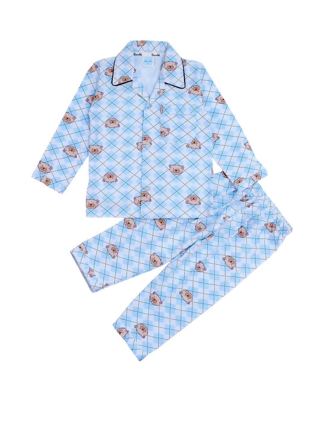 Thelittlebunny Unisex Kids Printed Shirt And Pyjama Night suit