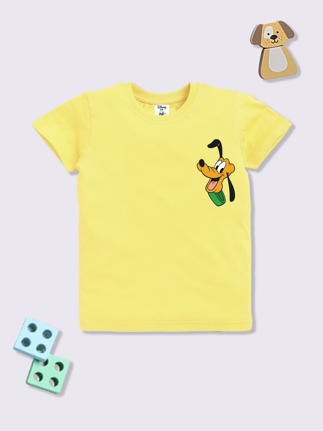 YK Disney Boys Pluto Printed Cotton T-shirt
