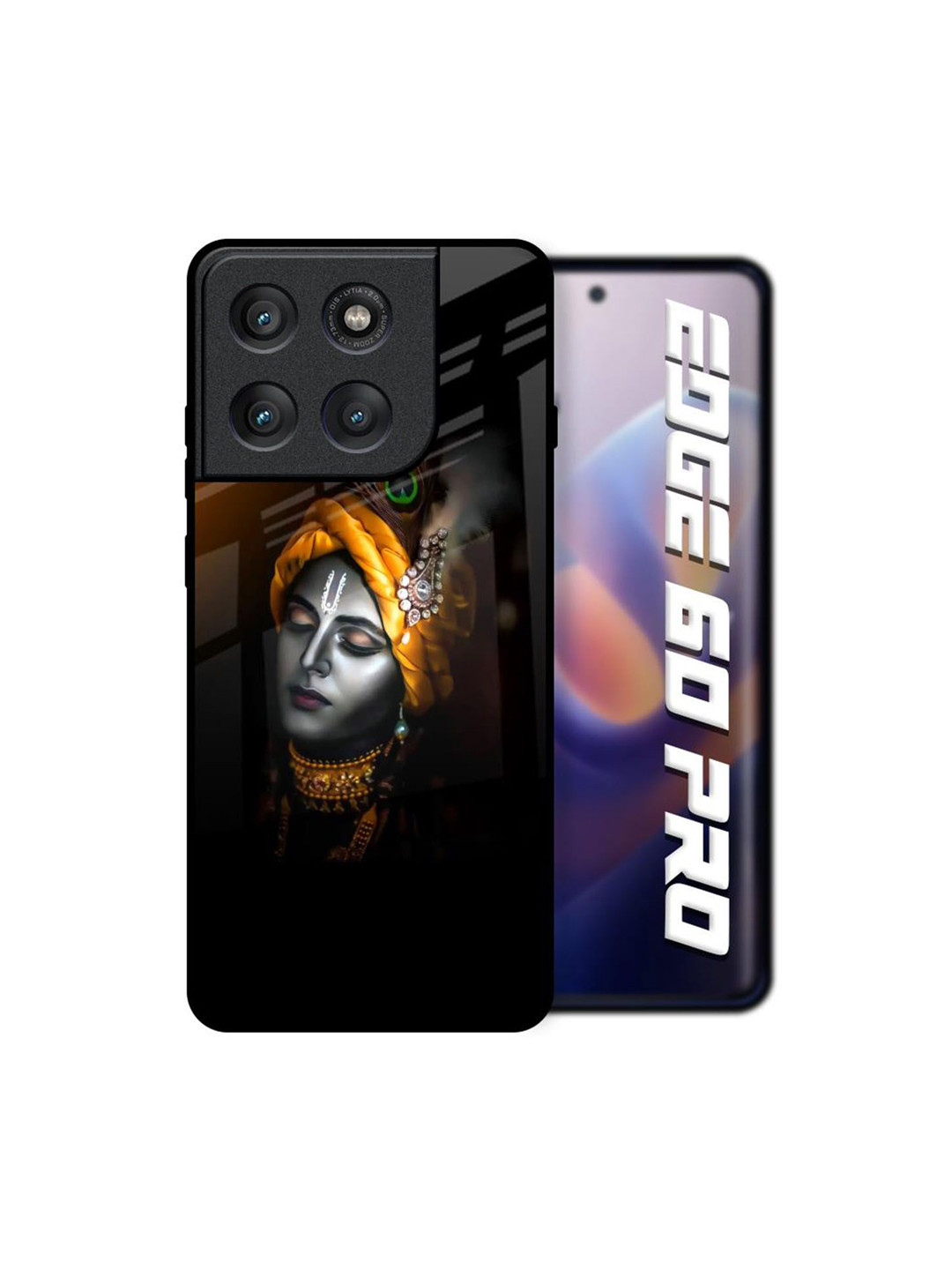 QRIOH Unisex Motorola Edge 60 Pro Quirky Ombre Krishna Shockproof Glass Back Case