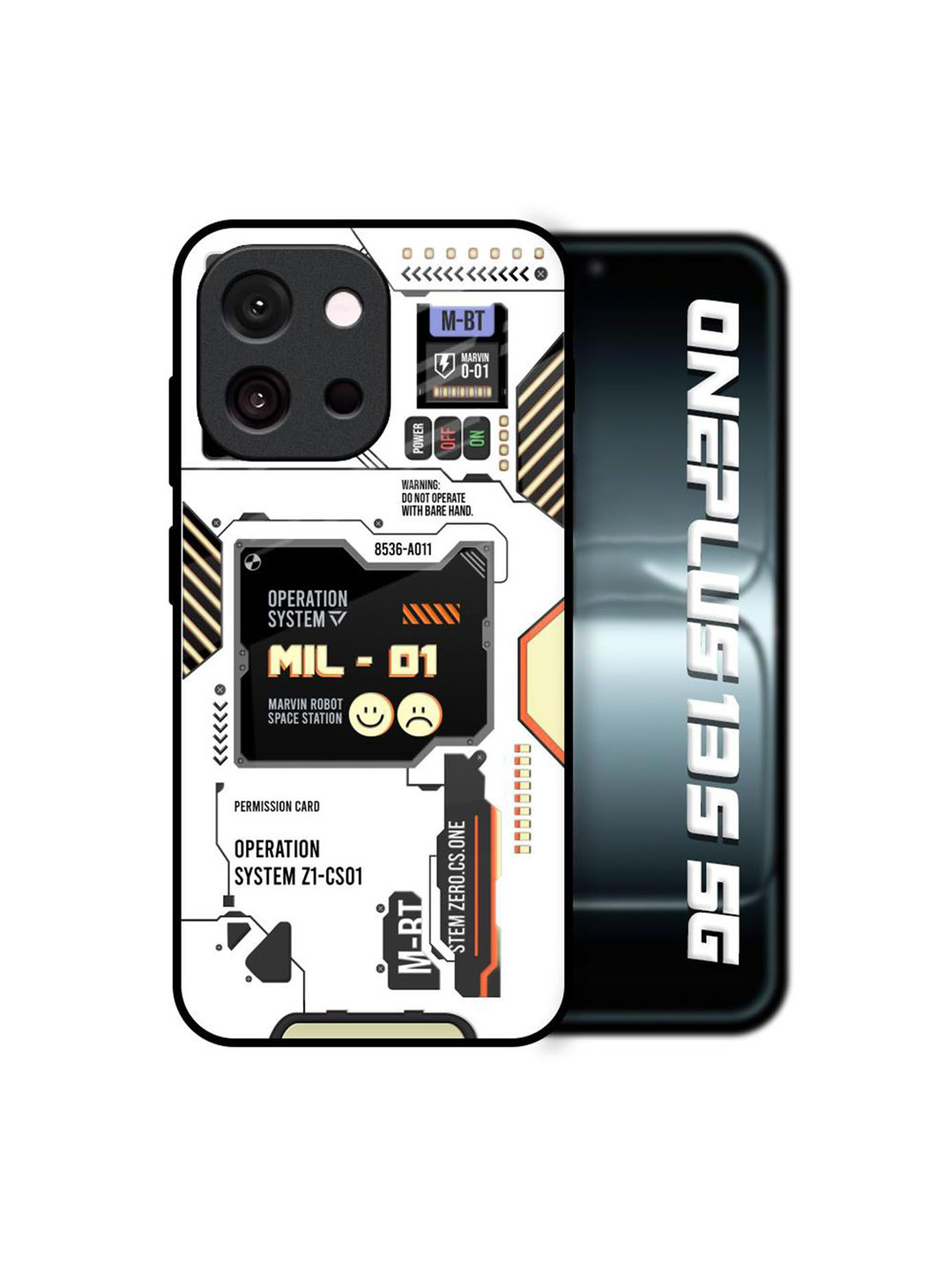 QRIOH Unisex OnePlus 13s 5G Typography Tech Display Shockproof Glass Back Case