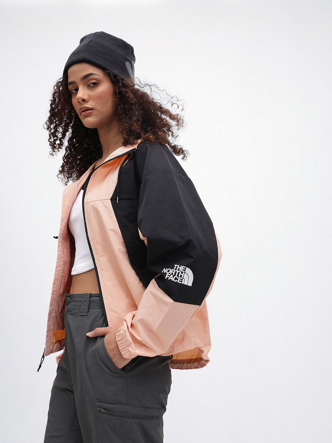 The North Face Colourblocked Windcheater Hooded Drop-Sleeves Peril Tailored Jacket