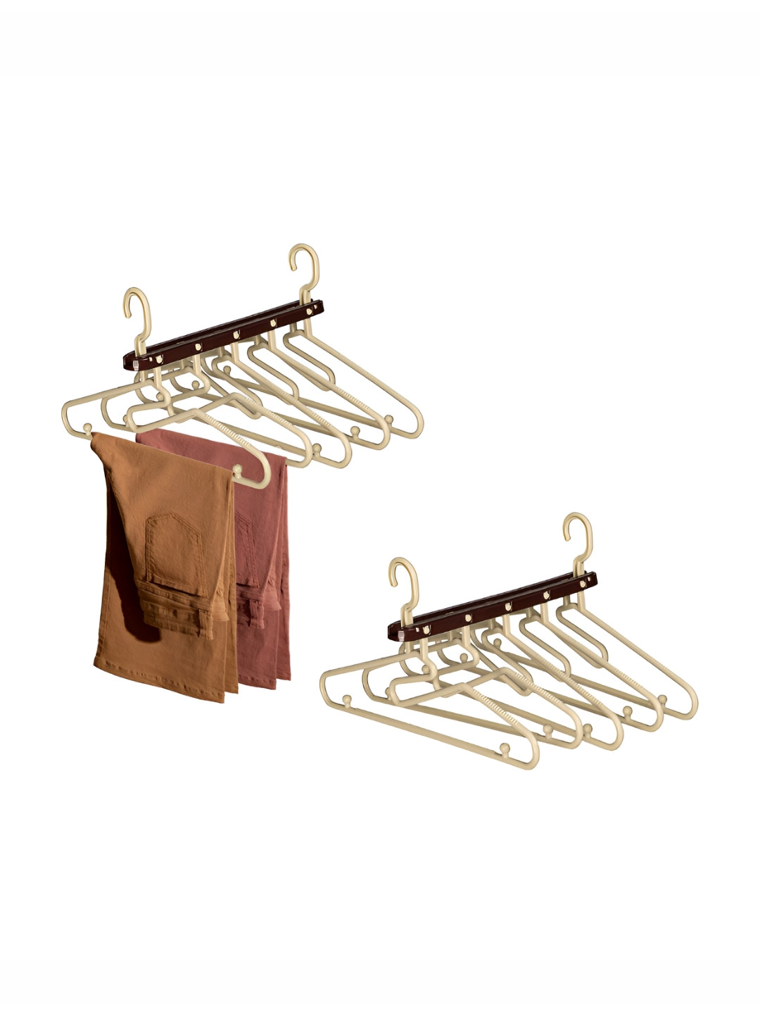 Aura Cream Coloured 2 Pieces Clothes Hangers