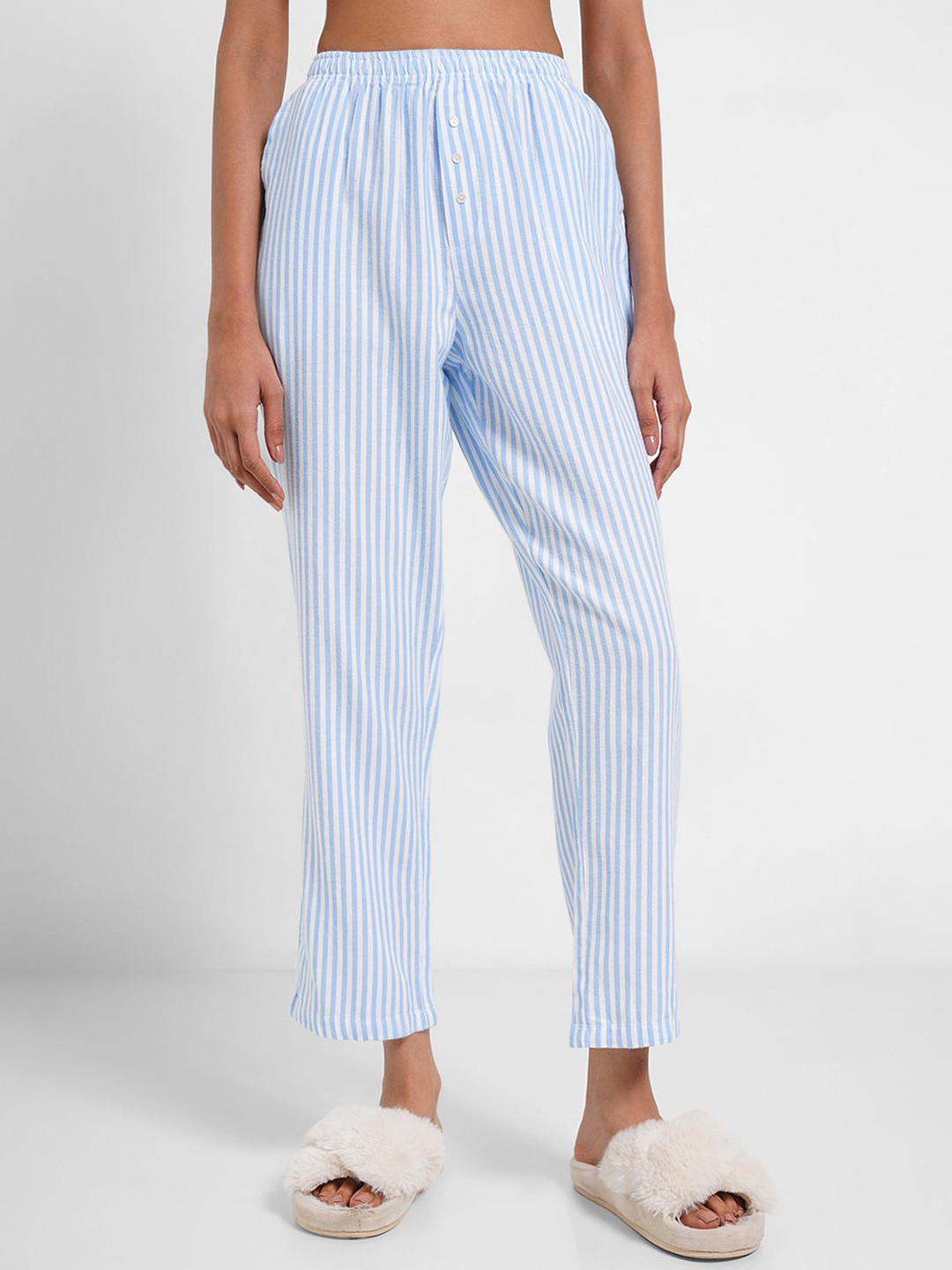 Dreamz by Pantaloons Striped Pure Cotton Straight-Leg Lounge Pant