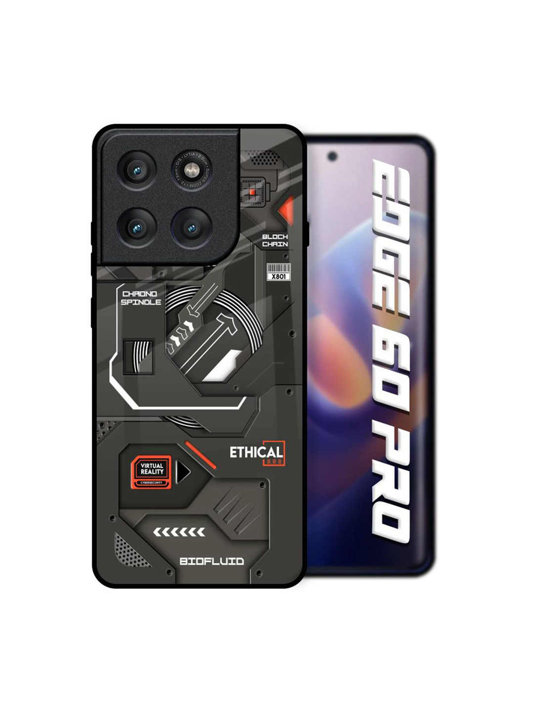 QRIOH Unisex Motorola Edge 60 Pro Typography Tech Aesthetics Shockproof Glass Back Case