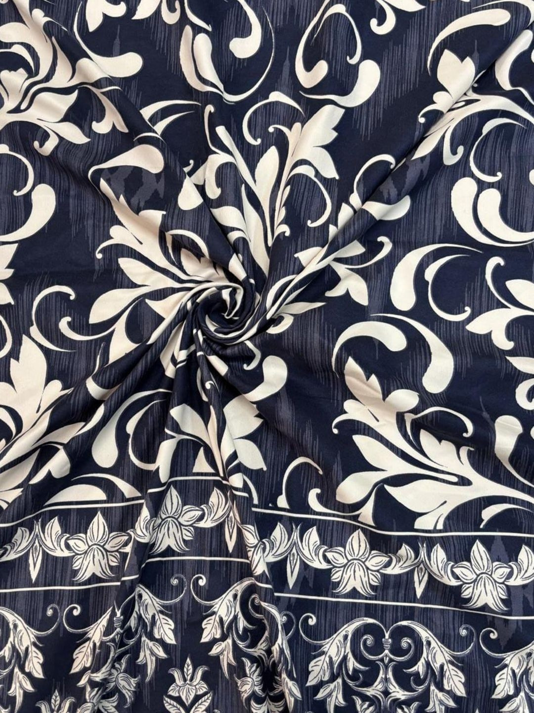 Ackross Aurelia Black & White Floral Microfiber 120TC Double King Bedsheet Set-2.74mX2.74m