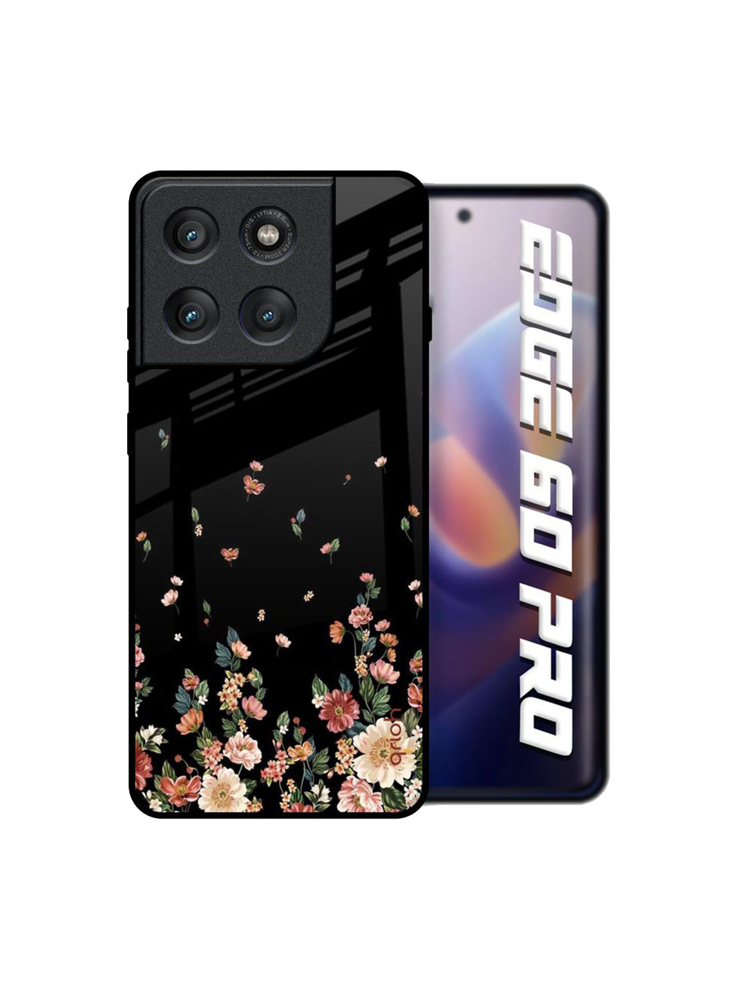 QRIOH Unisex Motorola Edge 60 Pro Floral Floating Floral Print Shockproof Glass Back Case
