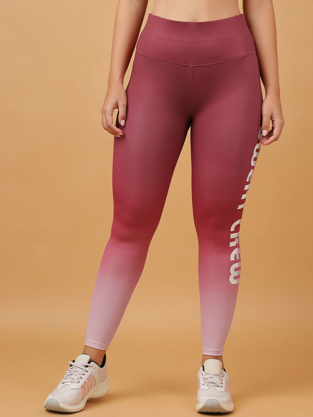 Soie High-Waist Ankle-Length Gradient Effect Compression Quick Dry Sports Leggings