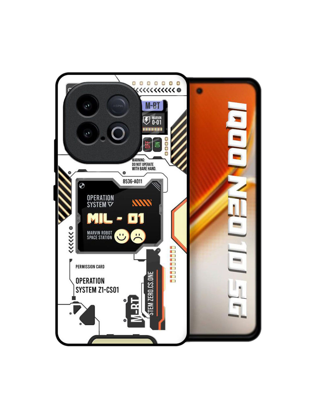 QRIOH Unisex iQOO Neo 10 5G Typography Tech Display Shockproof Glass Back Case