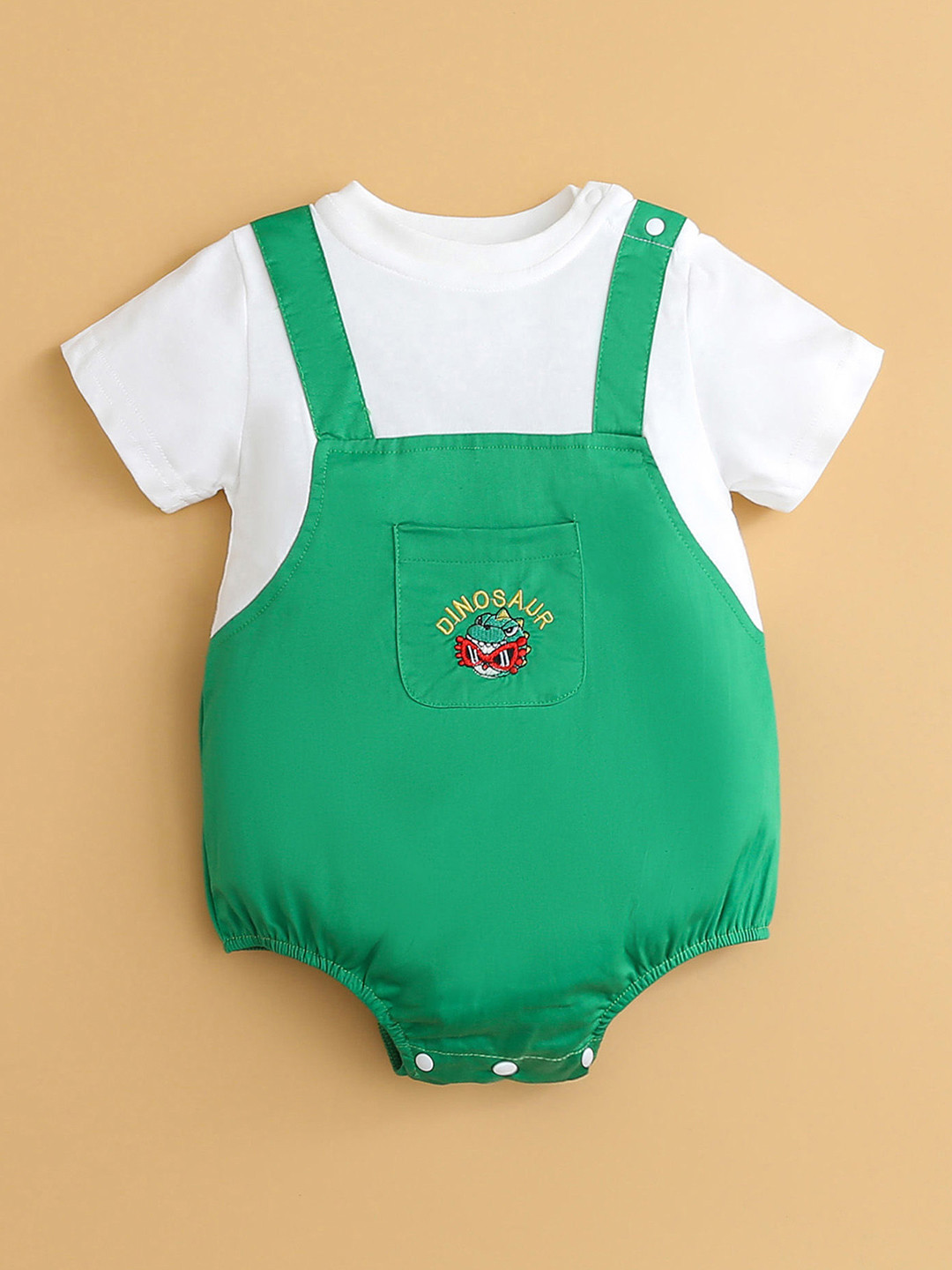 Hopscotch Boys Dino Embroidered Onesie