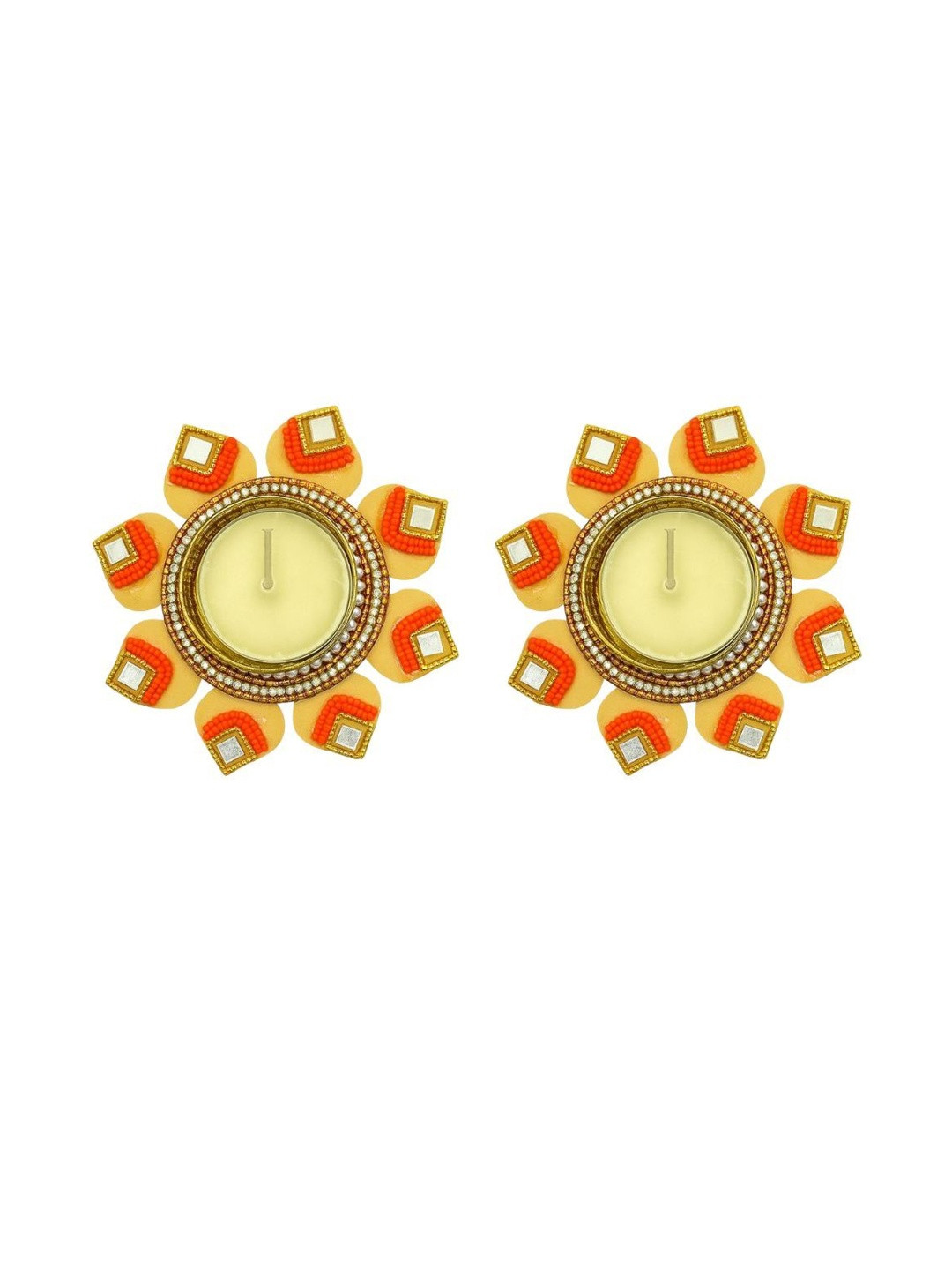 Tiny Shiny Set of 2 Multicoloured Tea Light Holder