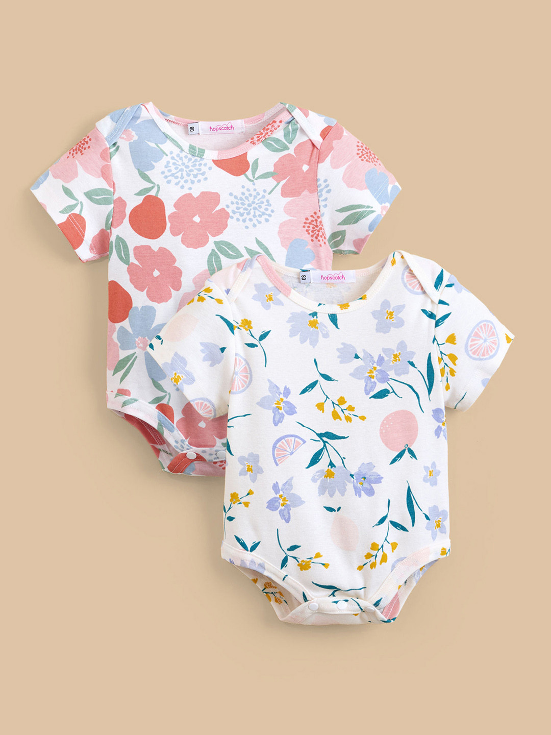 Hopscotch Girls Pack of 2 Bloom Envelope Neckline Onesies