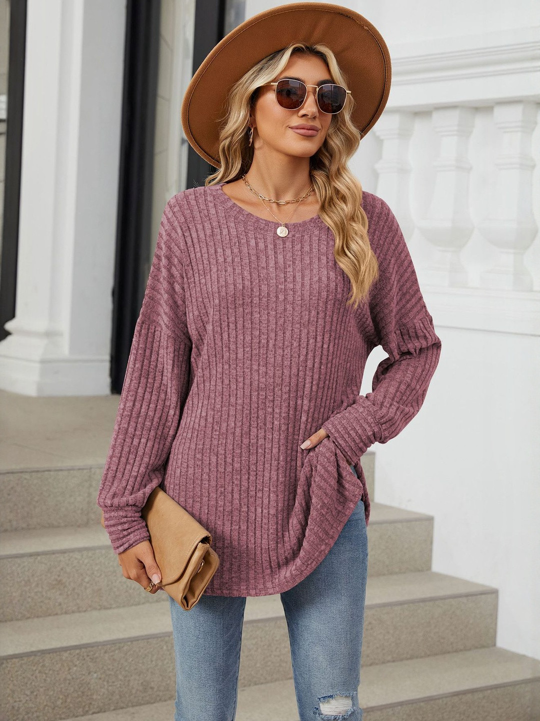 HERE&NOW Women Fuchsia Sweaters