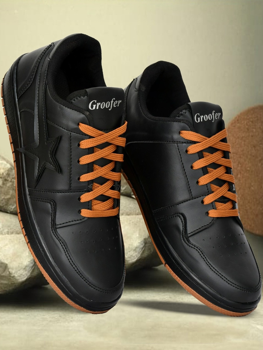 Groofer Men Synthetic Lace Up Fastening Sneakers