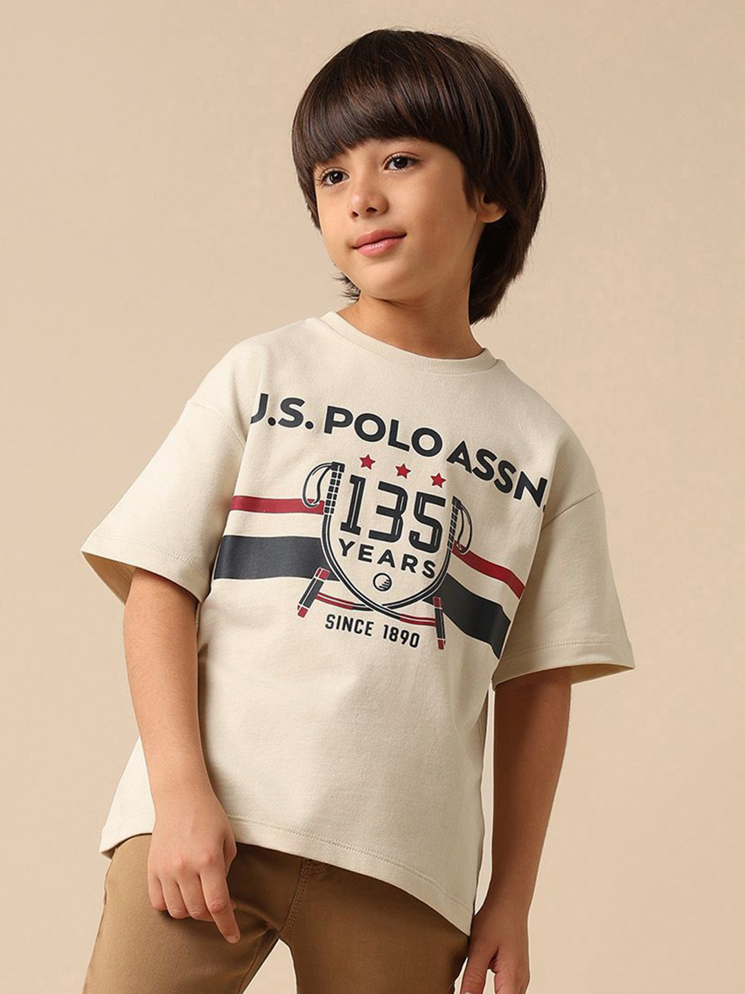 Uspa Kids Boys Graphic Printed Boxy Fit Cotton T-shirt