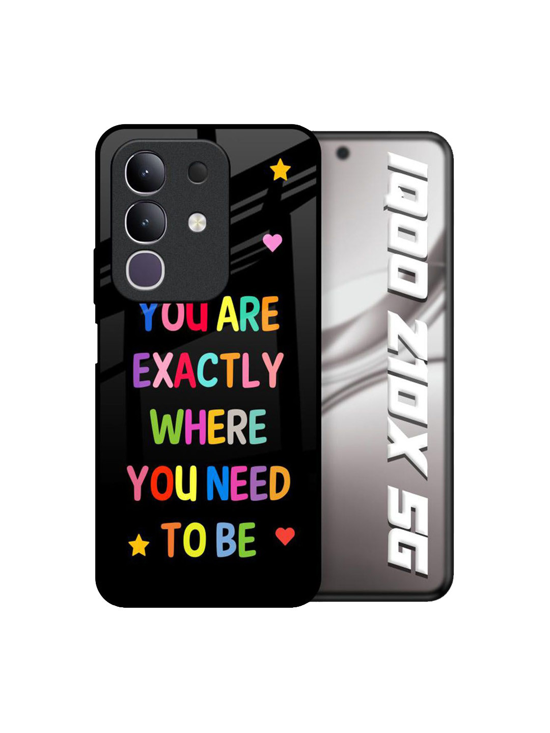 QRIOH Unisex IQOO Z10x 5G Typography Magical Words Shockproof Glass Back Case
