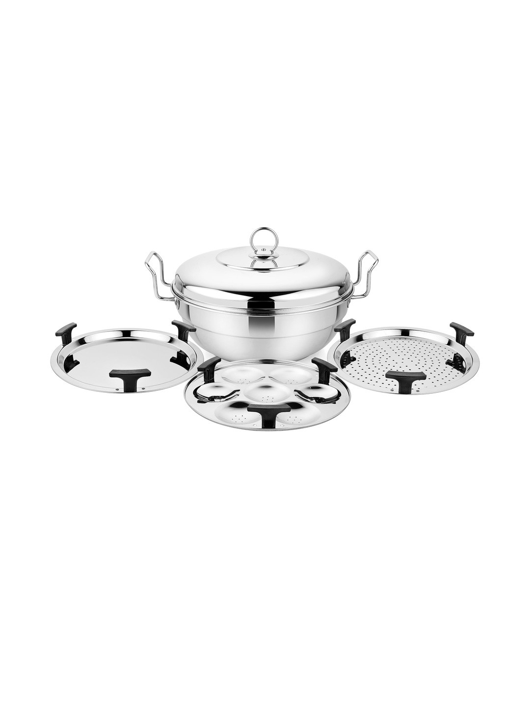 Prabha Steel Mini Induction Base With Lid 20cm 4Plates