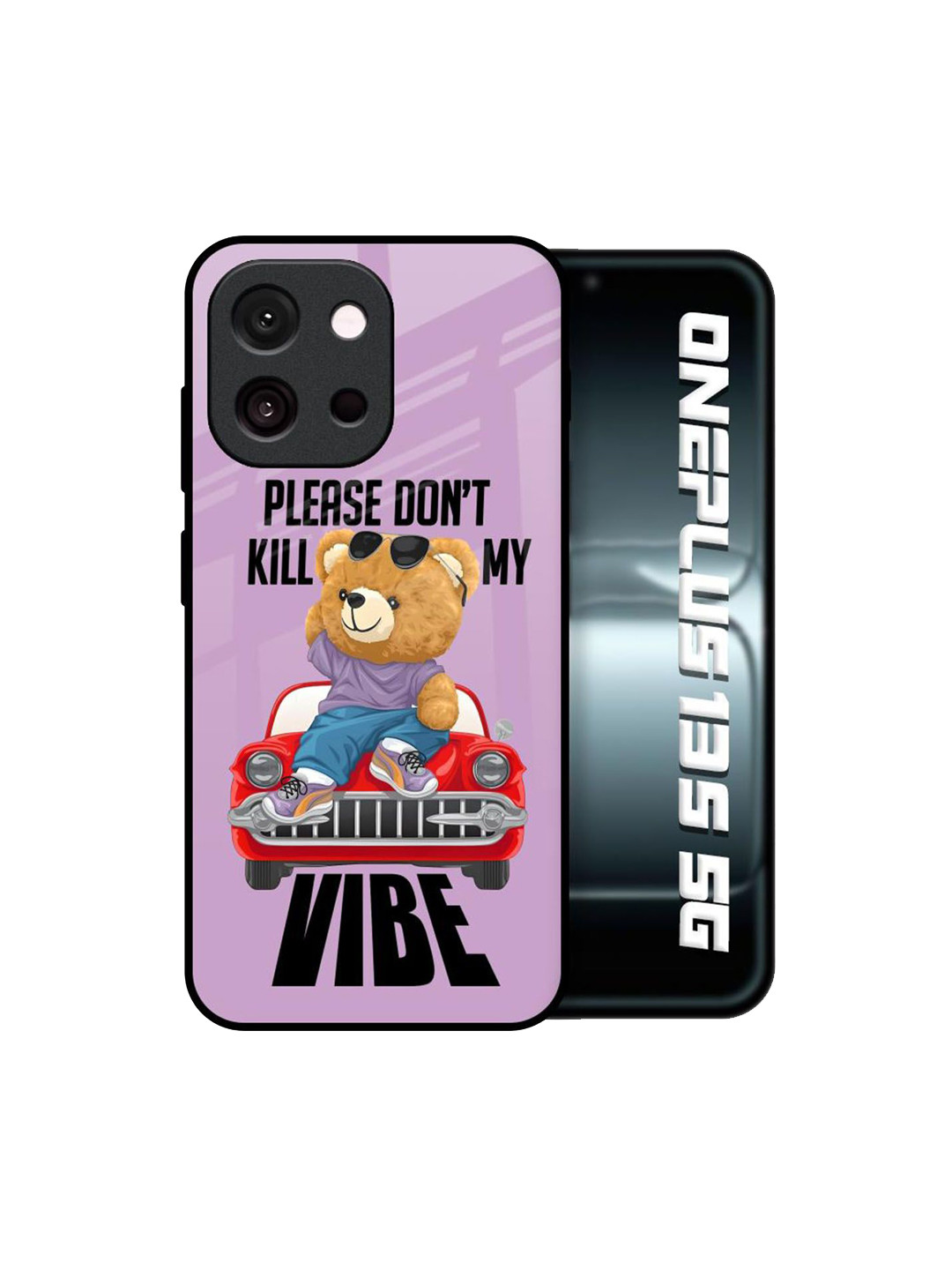 QRIOH Unisex OnePlus 13s 5G Quirky Don't Kill My Vibe Shockproof Glass Back Case