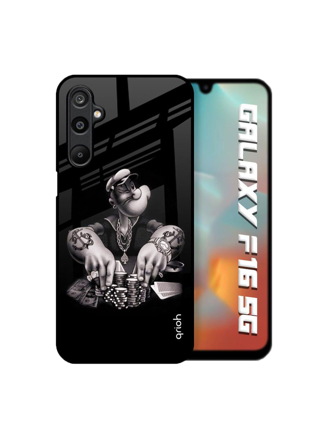 QRIOH Unisex Samsung Galaxy F16 5G Quirky Gambling Problem Shockproof Glass Back Case