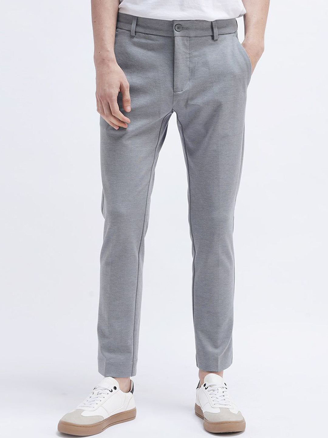 The Collection Men Tailored Slim Fit Mid-Rise Flat-Front Chinos Trousers