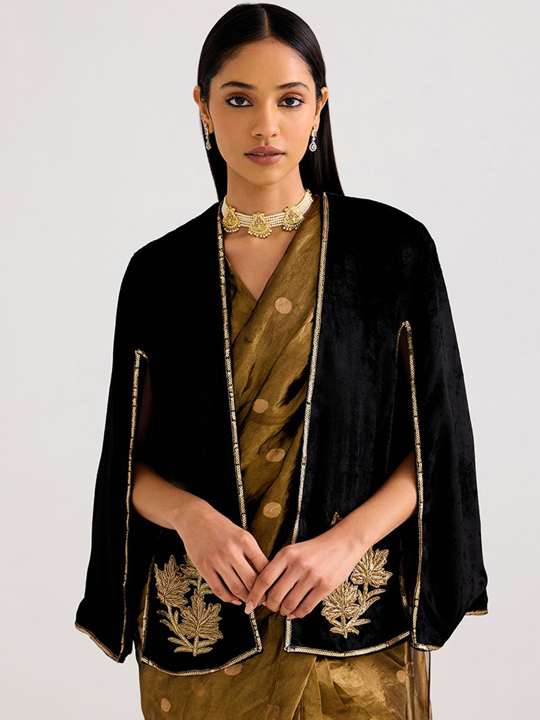 Ancestry Women Masakkali Floral Embroidered Tailored Jacket