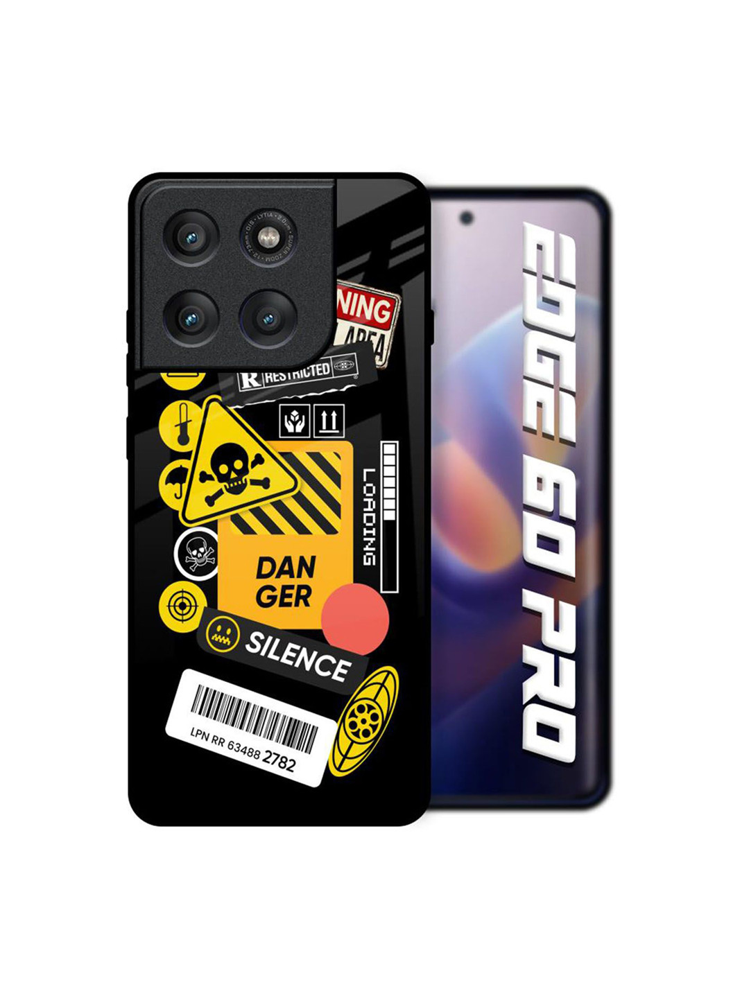 QRIOH Unisex Motorola Edge 60 Pro Typography Danger Signs Shockproof Glass Back Case