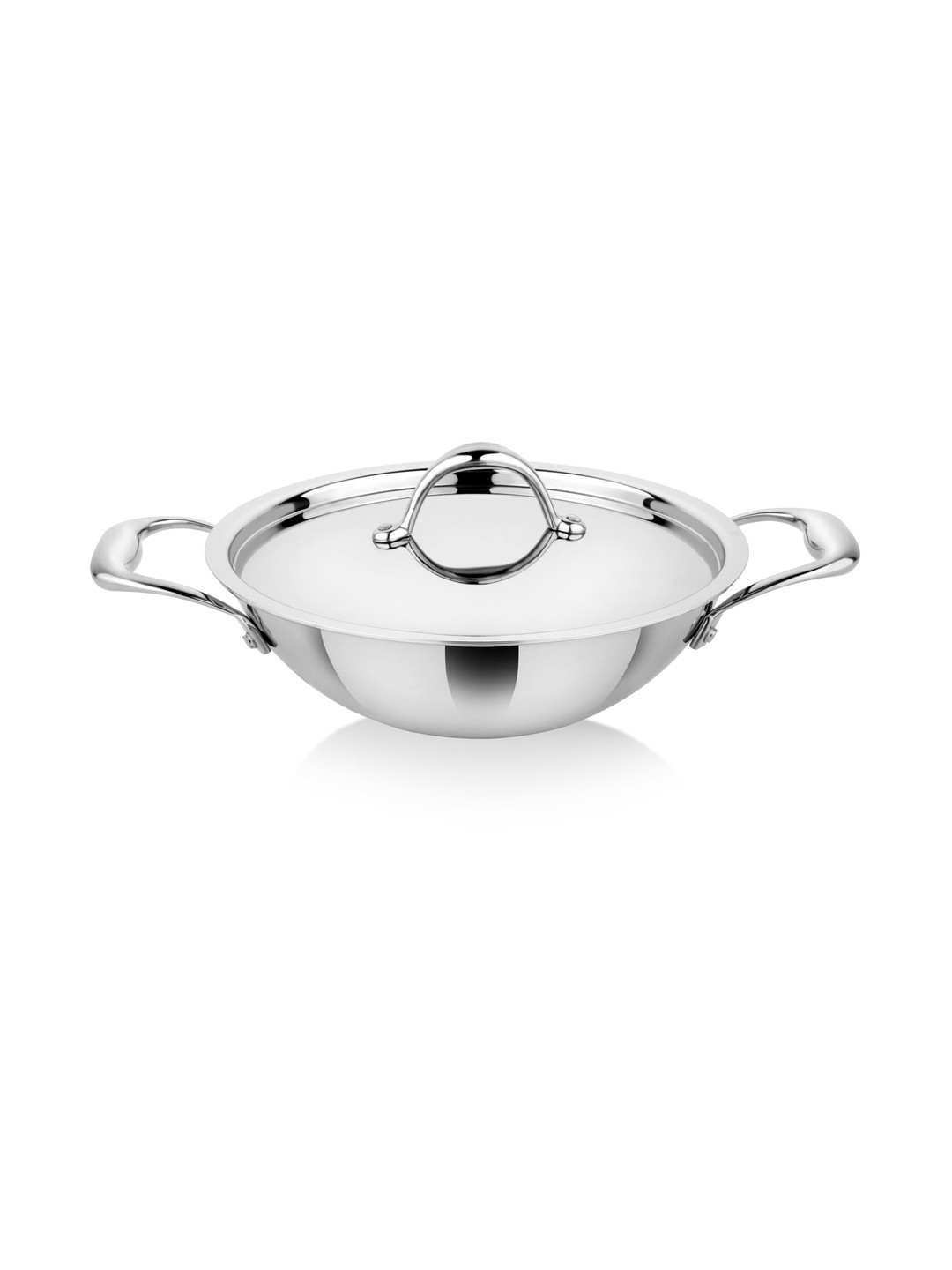 Prabha Stainless Steel Induction & Non Induction Prima Flat Bottom with Lid - 1.8L