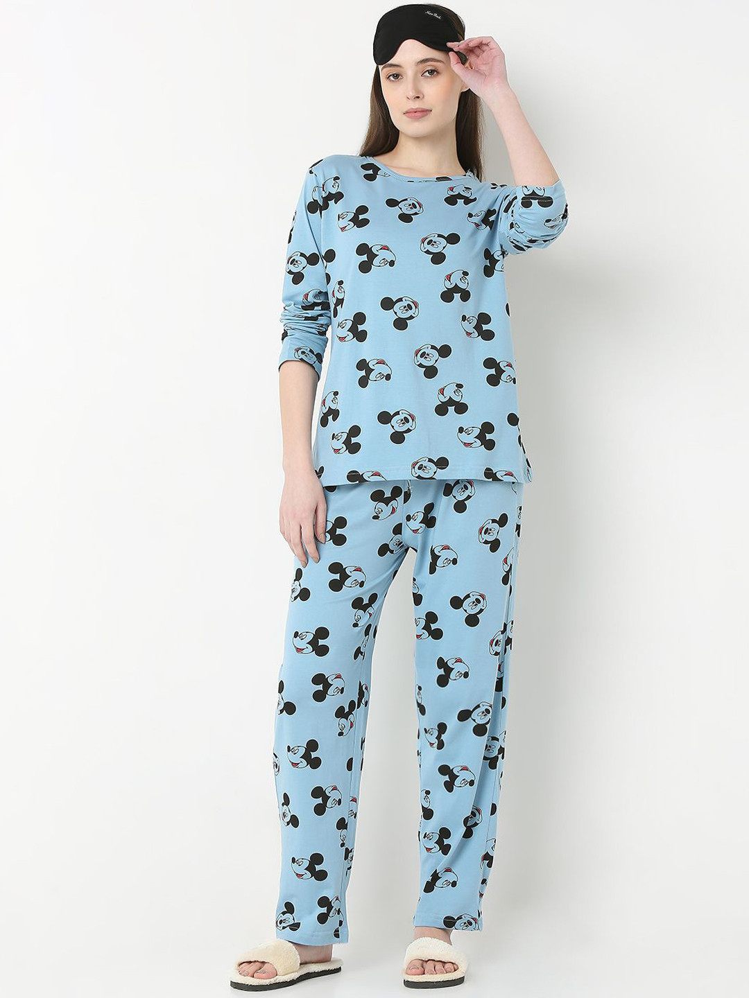 Smarty Pants Women Mickey Mouse Printed Pure Cotton Night suit
