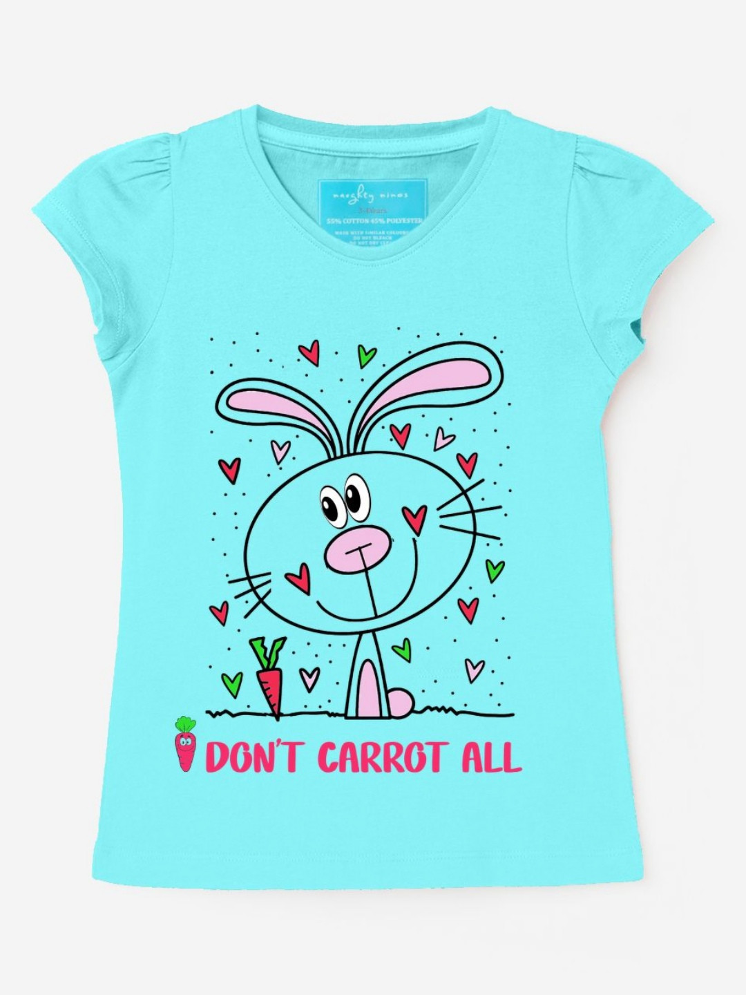 Naughty Ninos Girls Pack of 3 Graphic Printed V-Neck T-shirts