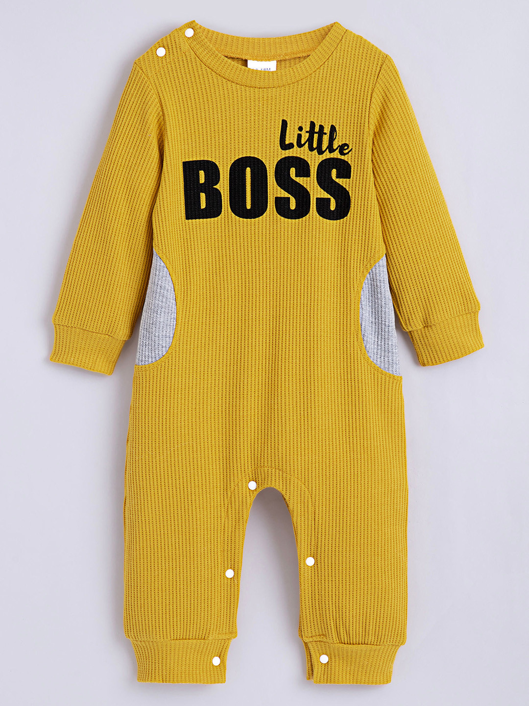 Hopscotch Boys Typography Printed Textured Bodysuit