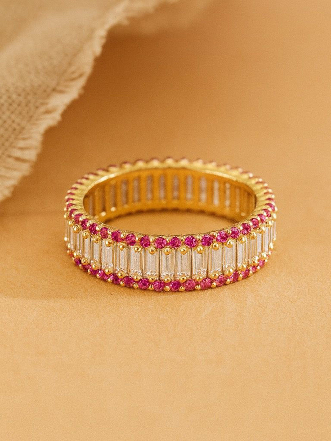 Anushka Jain Jewellery 925 Sterling Silver Cubic Zirconia Studded Radiance Eternity Ring