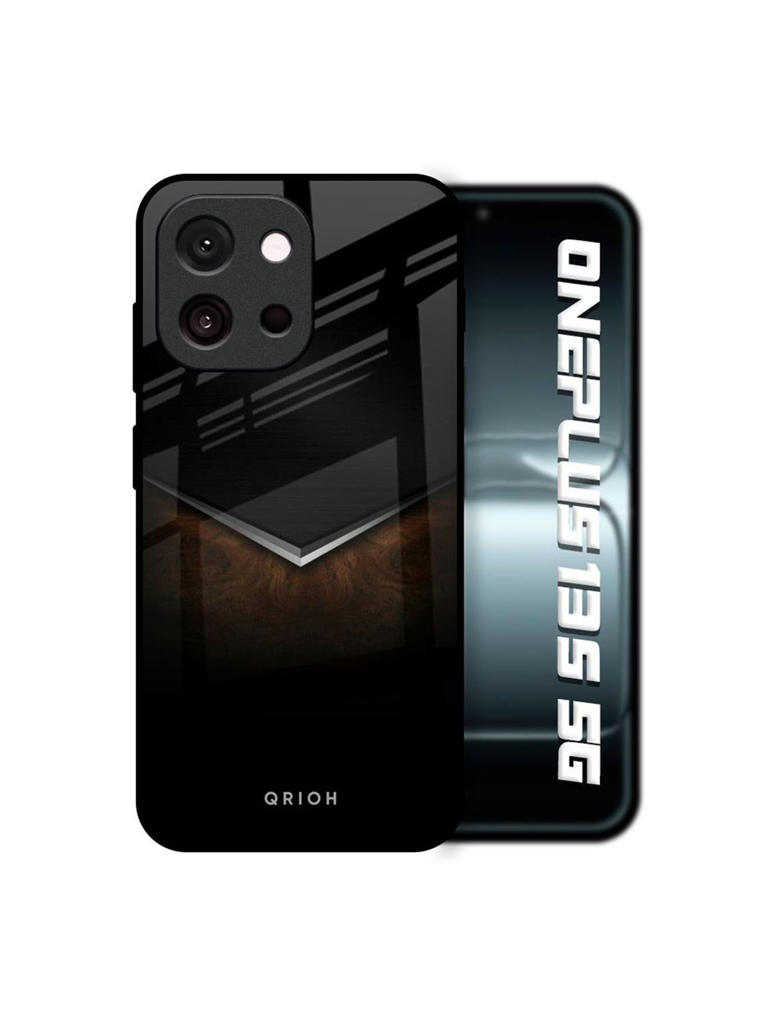 QRIOH Unisex OnePlus 13s 5G Quirky Dark Walnut Shockproof Real Glass Back Case