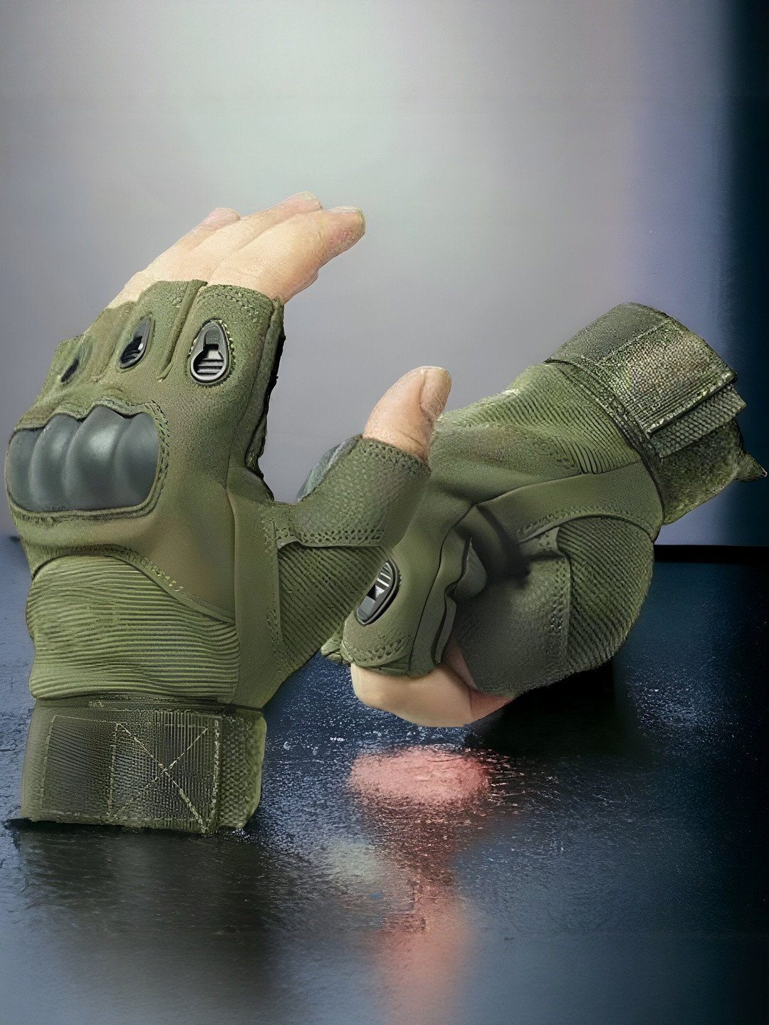 CREEKNEST...all that you want Men Tactical Half Finger Gloves With Hard Knuckle Protection