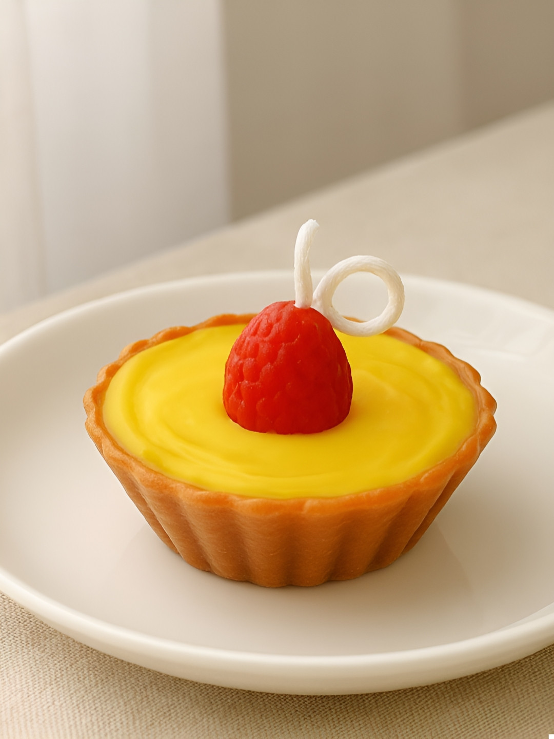Mandy & Co Yellow & Red Pack of 2 Lemon Tart Lead-Free Wick Pillar Candles