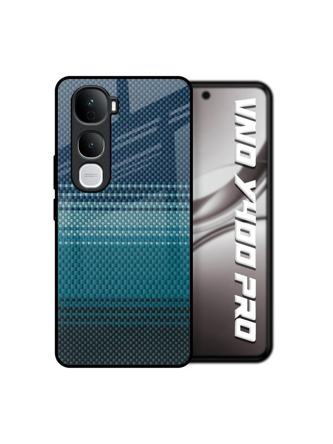 QRIOH Unisex Vivo Y400 Pro 5G Abstract Modern Rug Shockproof Glass Back Case