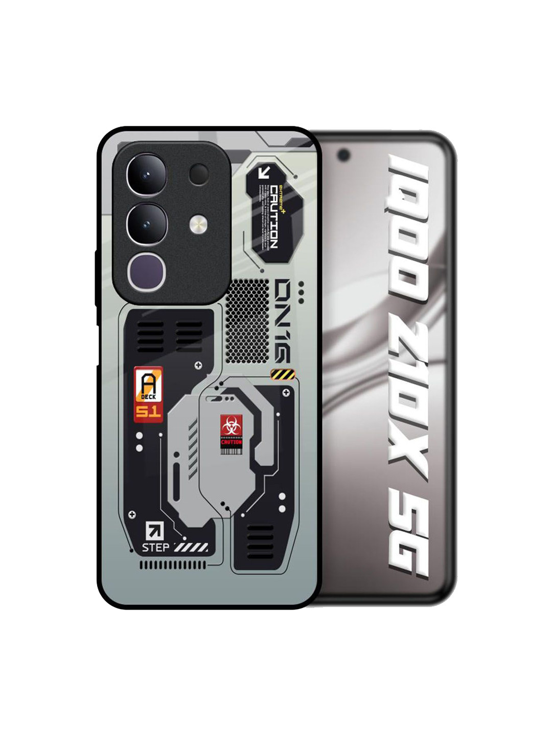 QRIOH Unisex IQOO Z10x 5G Typography Techno Vibes Shockproof Glass Back Case